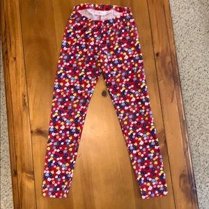 Hanna Anderson Red Floral Leggings SZ 140